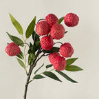 Branche artificielle de litchis, décoration de table élégante, 45 cm, 9 fruits, style provençal, pour mariage, hôtel ou maison