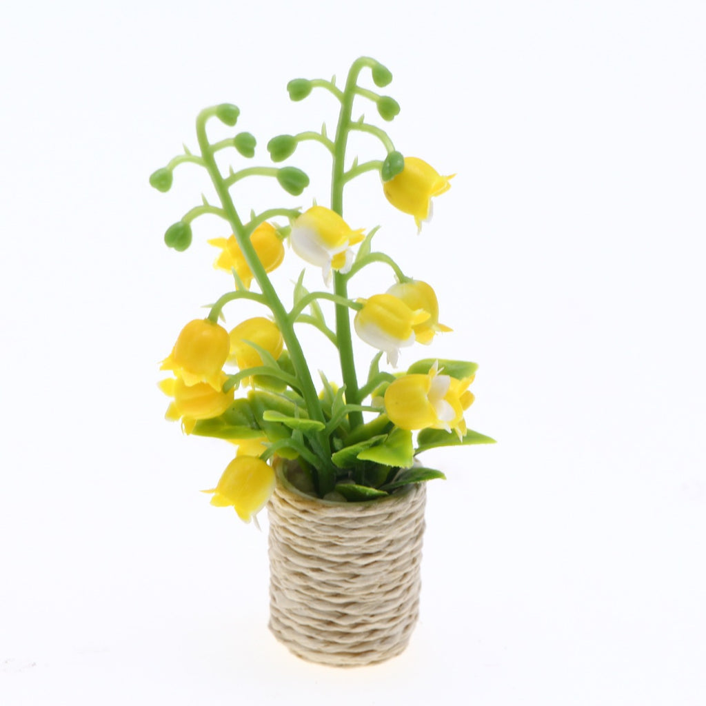 Mini Muguet en Pot, Plante Artificielle pour Décor d'Intérieur, 10 cm, Style Champêtre