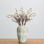 Branche décorative en mousse avec fruits de Sapium, tige unique de 62 cm, 23 fruits, style rétro et élégant