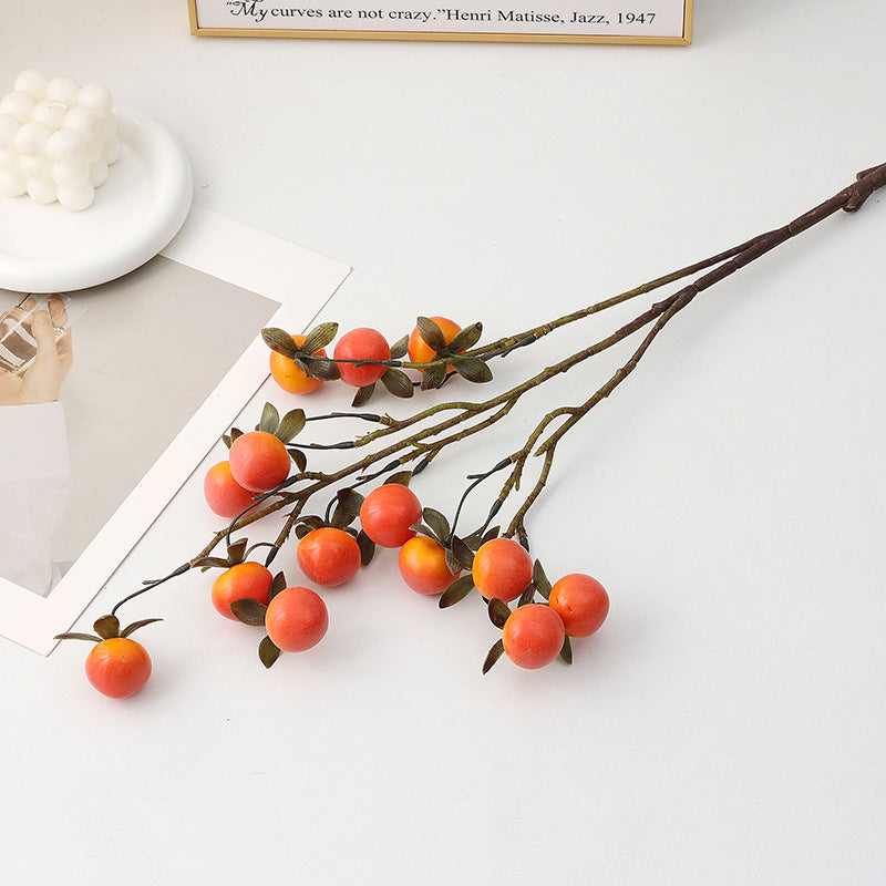 Branche artificielle de mini kakis, 14 fleurs en mousse, 70 cm, décoration d'intérieur, mariage, événements
