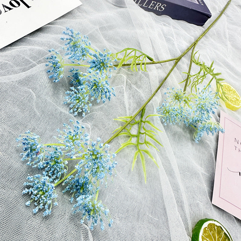 Fleur artificielle en dentelle à 3 branches, 24 fleurs par tige, 75 cm, pour décoration de mariage, maison et hôtel