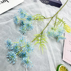 Fleur artificielle en dentelle à 3 branches, 24 fleurs par tige, 75 cm, pour décoration de mariage, maison et hôtel
