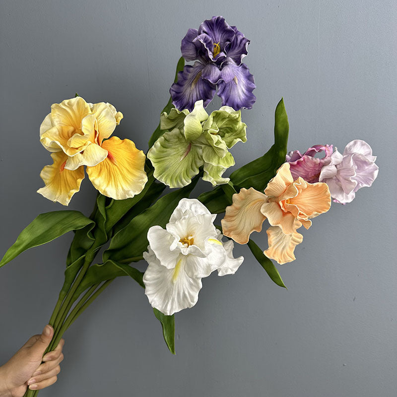 Fleur artificielle Iris en PU, tige unique de 64 cm, décoration élégante pour mariage, maison et extérieur