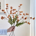 Bouquet de fleurs artificielles en soie polyester, 15 fleurs de prunier, 58 cm, décoration intérieure, style rétro