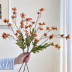 Bouquet de fleurs artificielles en soie polyester, 15 fleurs de prunier, 58 cm, décoration intérieure, style rétro