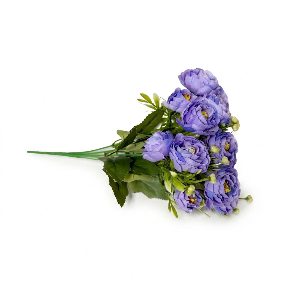 Bouquet de roses artificielles en tissu soyeux, 15 fleurs, 34 cm, décoration intérieure, mariage
