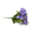 Bouquet de roses artificielles en tissu soyeux, 15 fleurs, 34 cm, décoration intérieure, mariage