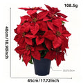 Bouquet de Poinsettias Artificiels avec 20 Fleurs, 48 cm, Pot Inclus, Décoration de Noël et Mariage