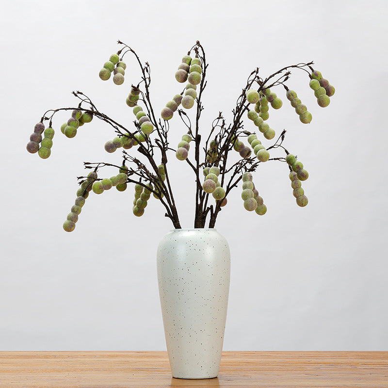 Décoration rustique en mousse, branche de fruits de calebasse suspendue, 76 cm, idéale pour intérieur et vitrines