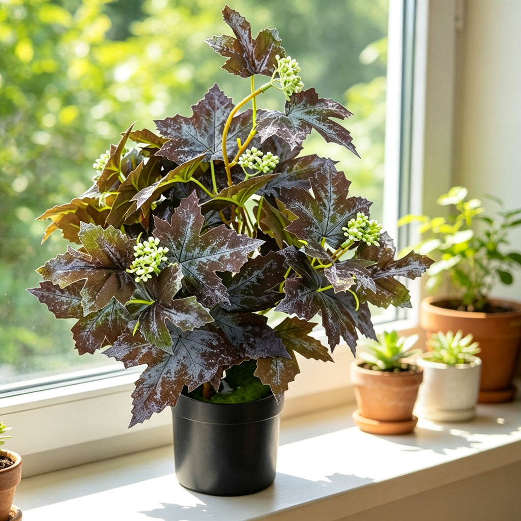 Bouquet de feuilles d'érable artificielles, 47 cm, décor d'automne pour intérieur