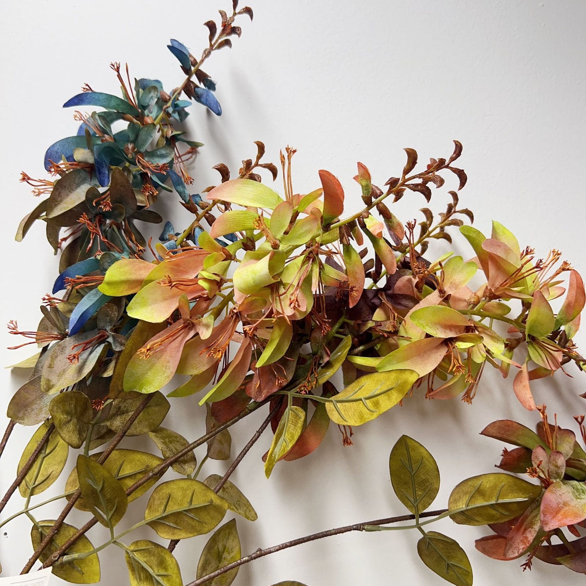 Fleur artificielle en tige unique, corail vert, feuilles d'eucalyptus, 83 cm, décoration intérieure et extérieure