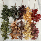 Feuille de Noisetier Artificielle, Tige Unique, 65 Feuilles, 100 cm, Velours, Décoration Élégante pour Mariage et Intérieur