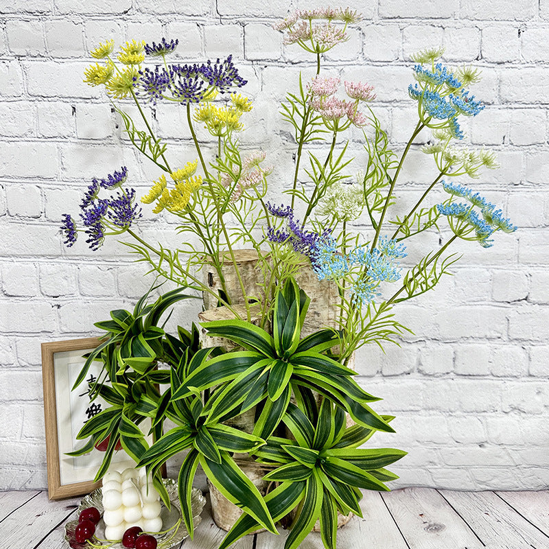 Fleur artificielle en dentelle à 3 branches, 24 fleurs par tige, 75 cm, pour décoration de mariage, maison et hôtel