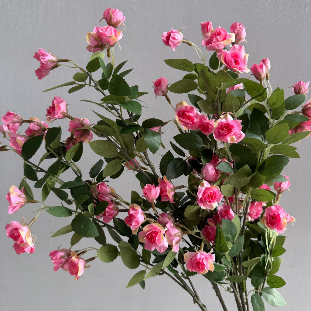 Bouquet de roses miniatures artificielles en soie, 18 fleurs, 64 cm, décoration élégante salon table mariage