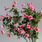 Bouquet de roses miniatures artificielles en soie, 18 fleurs, 64 cm, décoration élégante salon table mariage