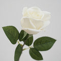 Rose artificielle en tissu soyeux 47 cm, tige unique avec 1 fleur de 8,5 cm, décoration élégante pour mariage, intérieur, vitrine