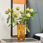 Fleur artificielle de Chardon-Marie à deux têtes, longueur 30 cm, décoration intérieure, style rustique et tropical