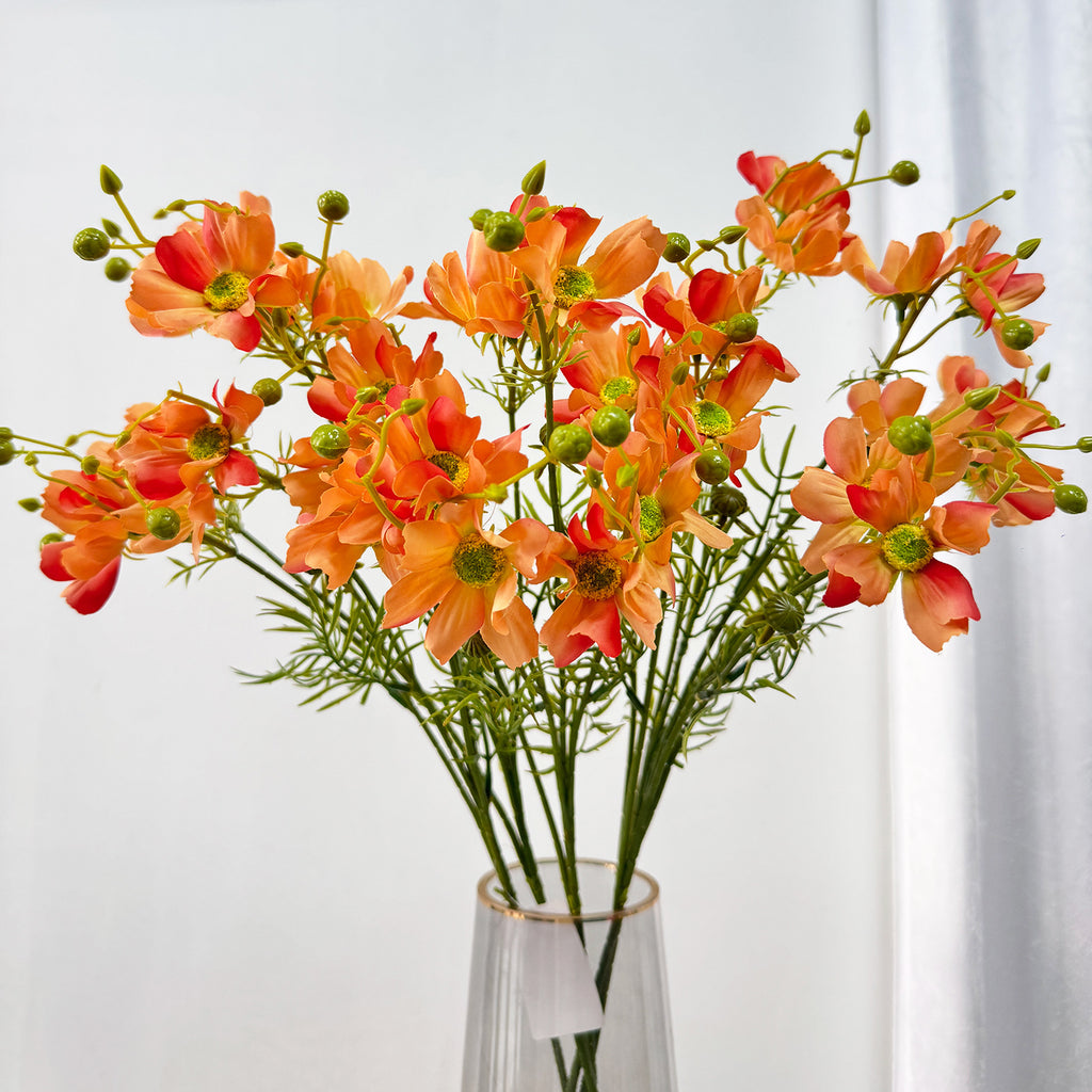 Bouquet de 8 Cosmos en Soie Artificielle, 68 cm - Décoration de Mariage, Maison ou Événement, Style Champêtre et Bohème