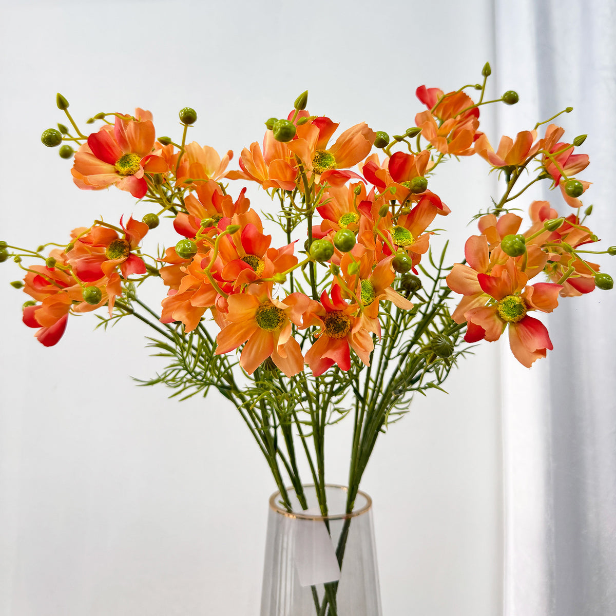Bouquet de 8 Cosmos en Soie Artificielle, 68 cm - Décoration de Mariage, Maison ou Événement, Style Champêtre et Bohème