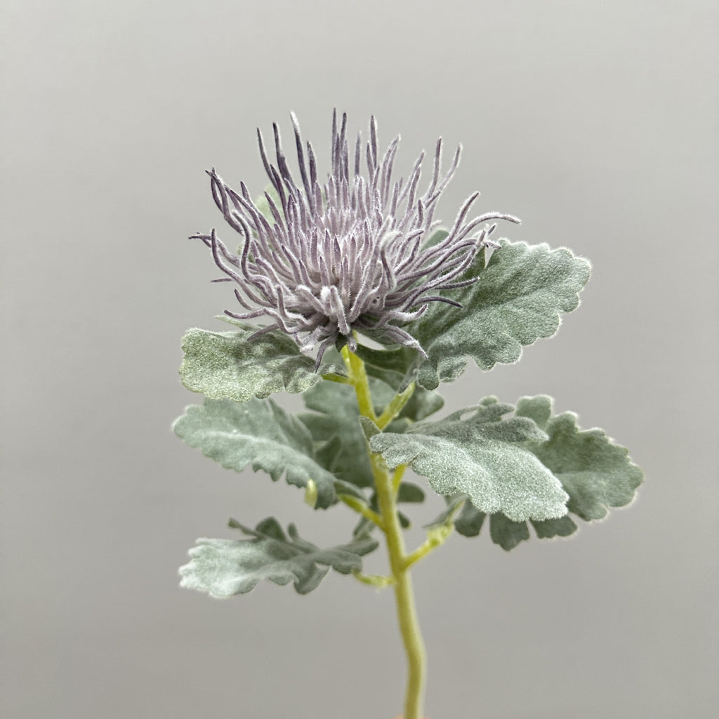 Tige unique d'Eryngium artificiel, 38 cm, en polyester soyeux, idéal pour mariages et décoration intérieure
