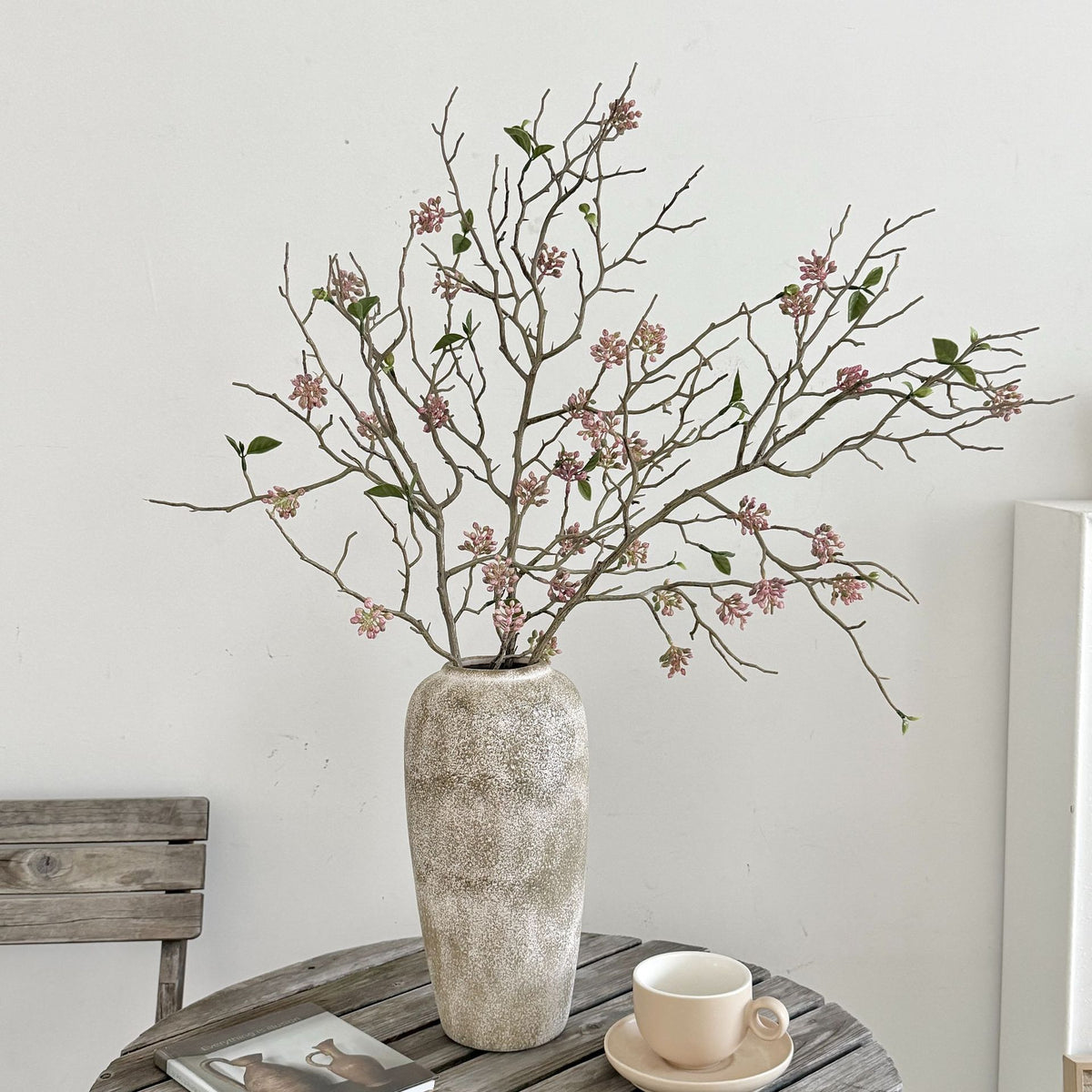 Branche de fruits secs en plastique, 12 fleurs, 80 cm, décoration intérieure et extérieure
