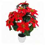 Fleurs artificielles de Poinsettia de Noël, 14 têtes, 50 cm, pour décoration de fêtes et mariages