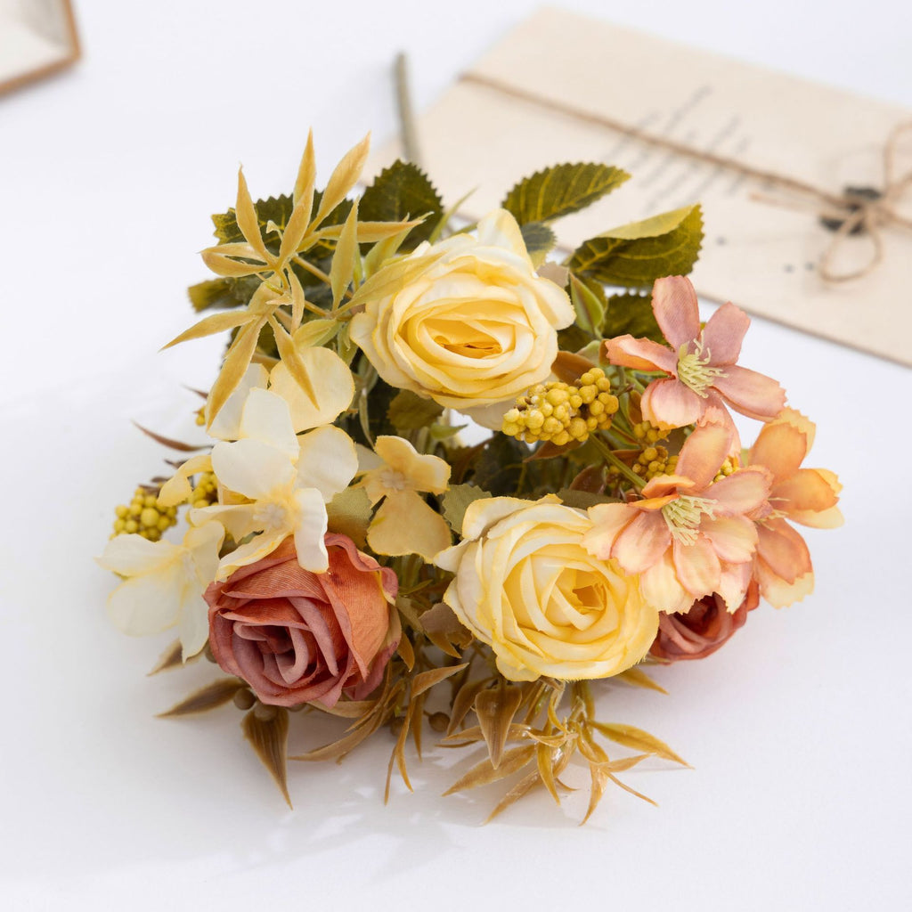 Bouquet de Roses Artificielles en Soie, 35 cm, Décoration d'Intérieur, Mariage, Événements, Cadeau