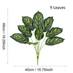 Plante artificielle en pot, feuilles de Caladium, 43 cm, décoration intérieure élégante