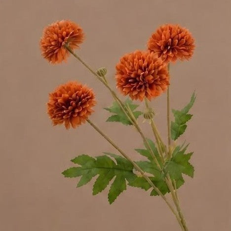 Bouquet de 4 fleurs artificielles en soie polyester, pissenlit et chrysanthème, 55 cm, décoration intérieure et extérieure