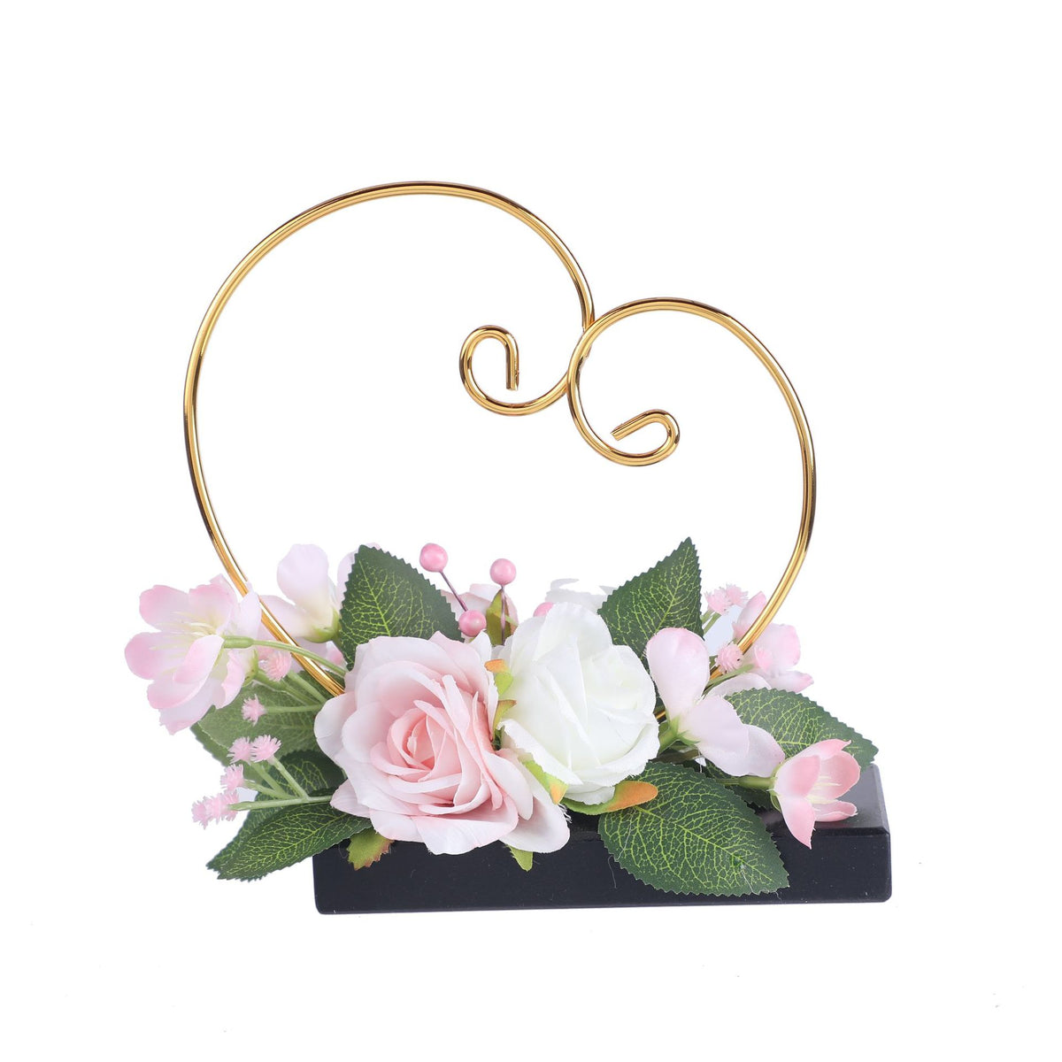 Bouquet artificiel vintage roses et pâquerettes, 3 fleurs, 19 cm, pot inclus, décoration mariage et intérieur