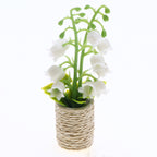 Mini Muguet en Pot, Plante Artificielle pour Décor d'Intérieur, 10 cm, Style Champêtre