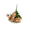 Bouquet de roses artificielles en tissu soyeux, 15 fleurs, 34 cm, décoration intérieure, mariage