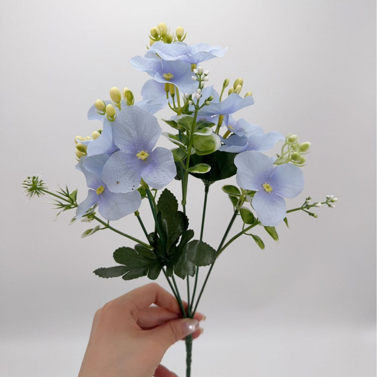 Bouquet de fleurs artificielles en hydrangea, 36 cm, tissu soyeux, multicolore, pour décoration intérieure et événements
