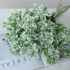 Feuilles artificielles de menthe avec bordure argentée, 47 cm, pour mariages et extérieurs