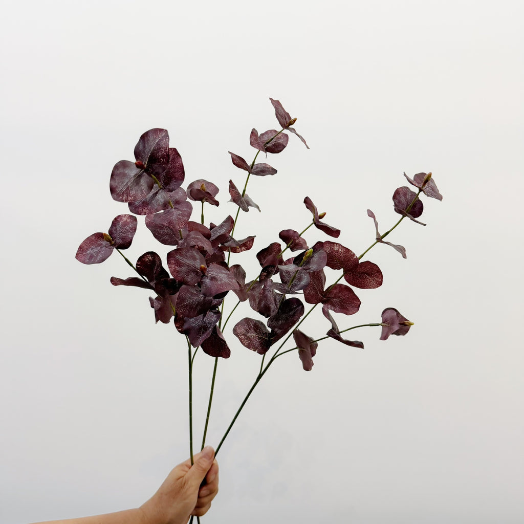 Branche d'eucalyptus artificielle de 65 cm, décoration élégante pour intérieur, mariage ou événement