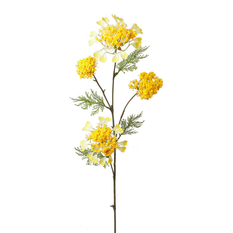 Branche unique de fleurs artificielles pissenlit et perles de neige, 96 cm, tissu soyeux, idéal pour mariages et décoration intérieure