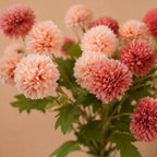 Bouquet de 4 fleurs artificielles en soie polyester, pissenlit et chrysanthème, 55 cm, décoration intérieure et extérieure