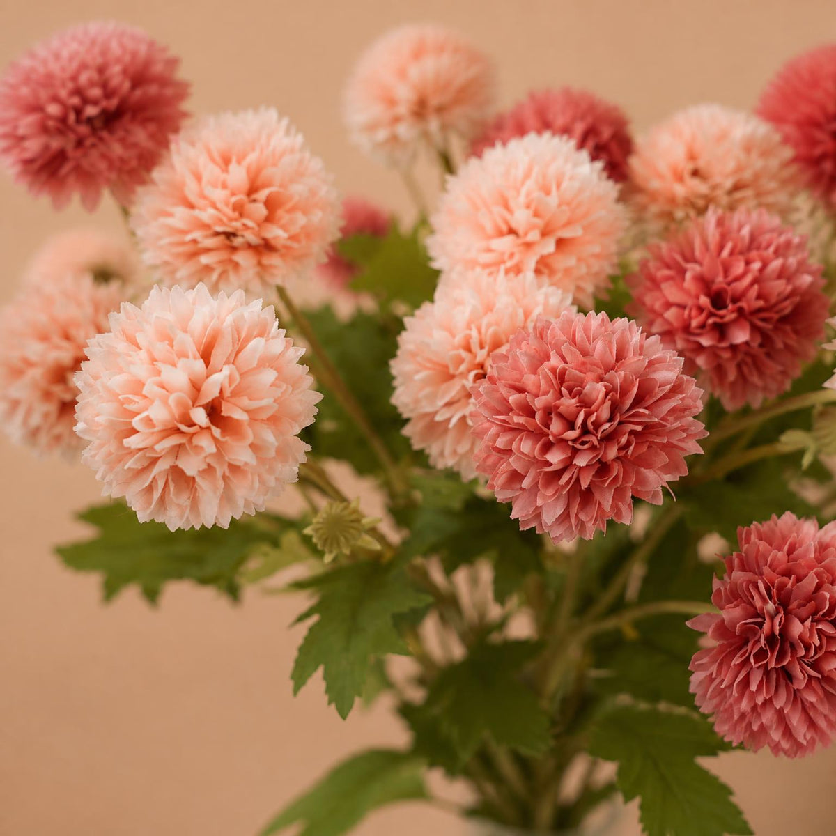 Bouquet de 4 fleurs artificielles en soie polyester, pissenlit et chrysanthème, 55 cm, décoration intérieure et extérieure