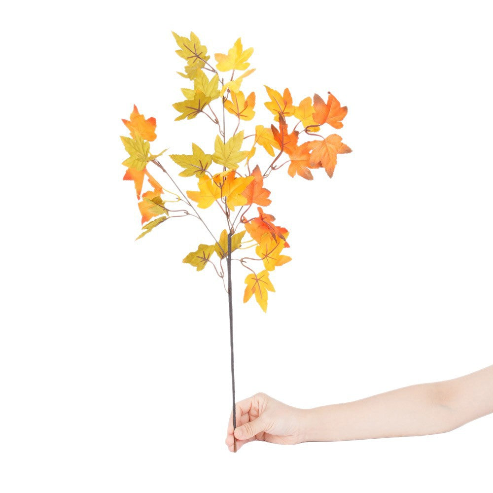 Bouquet de feuilles d'érable artificielles miniatures, 3 branches, 58 cm, décoration d'intérieur élégante, style campagne chic