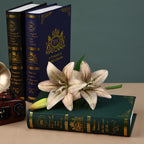 Tige unique de lys artificiel, 3 fleurs, 41 cm, décoration intérieure et événements