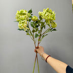 Fleur artificielle Dahlia Chrysanthème, tige unique avec 3 fleurs, 68 cm, décoration intérieure élégante