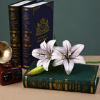 Tige unique de lys artificiel, 3 fleurs, 41 cm, décoration intérieure et événements
