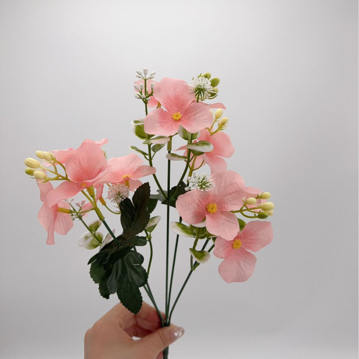 Bouquet de fleurs artificielles en hydrangea, 36 cm, tissu soyeux, multicolore, pour décoration intérieure et événements