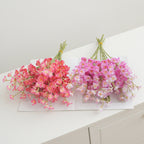 Fleur artificielle en tissu soyeux, 41 cm, tige unique avec muguet, delphinium et jacinthe, décoration intérieure et extérieure