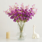 Fleur artificielle en tissu soyeux, 41 cm, tige unique avec muguet, delphinium et jacinthe, décoration intérieure et extérieure
