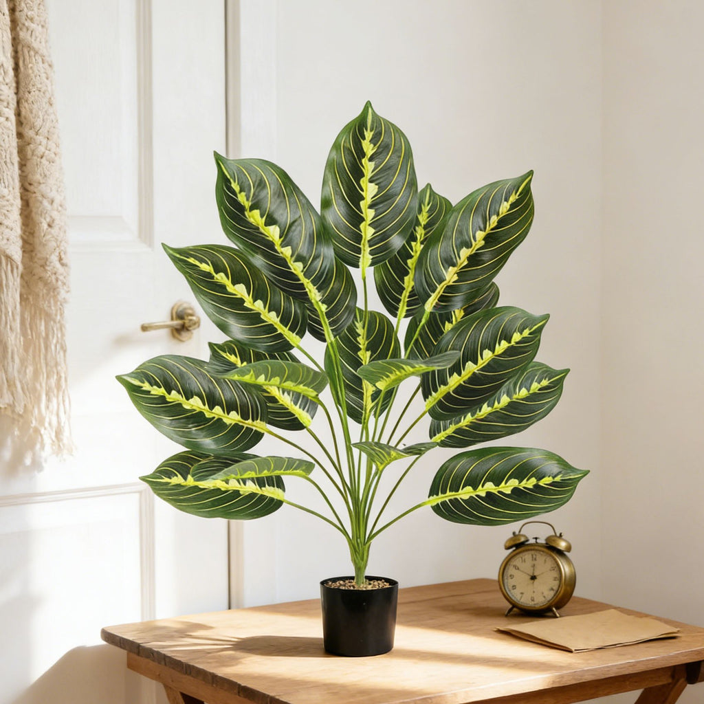 Plante artificielle Maranta, 43 cm, décoration intérieure élégante pour maison, bureau ou événements