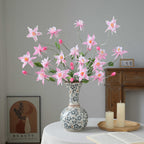 Clématite artificielle de 88 cm, bouquet de 9 fleurs en tissu soyeux, décoration d'intérieur style campagne