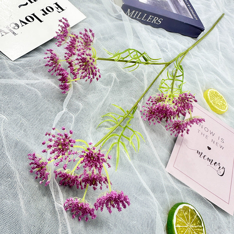 Fleur artificielle en dentelle à 3 branches, 24 fleurs par tige, 75 cm, pour décoration de mariage, maison et hôtel
