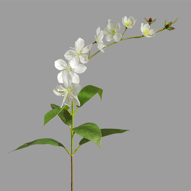 Fleur artificielle Jasmin de Madagascar, tige unique avec 9 fleurs, 80 cm, tissu soyeux, décoration intérieure