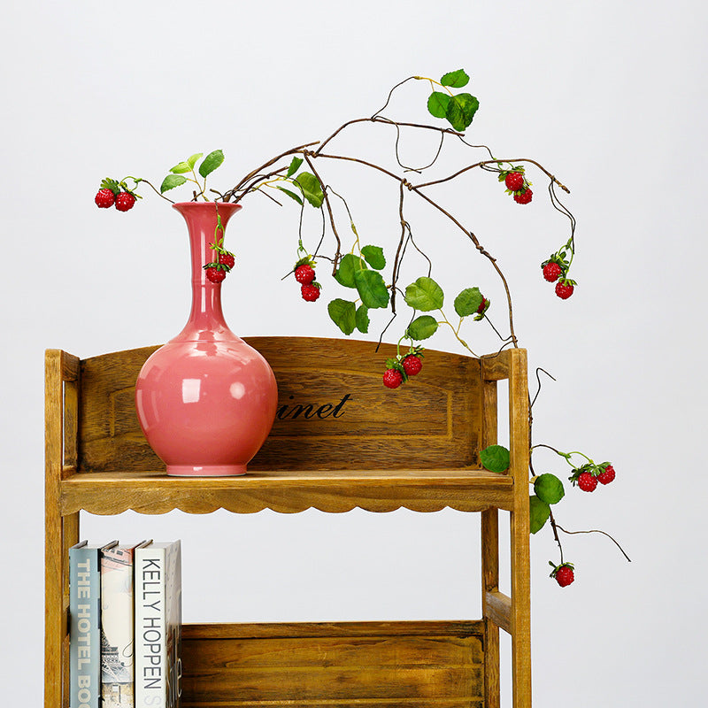 Lierre artificiel avec baies de framboises, 97 cm, décoration murale ou d'intérieur